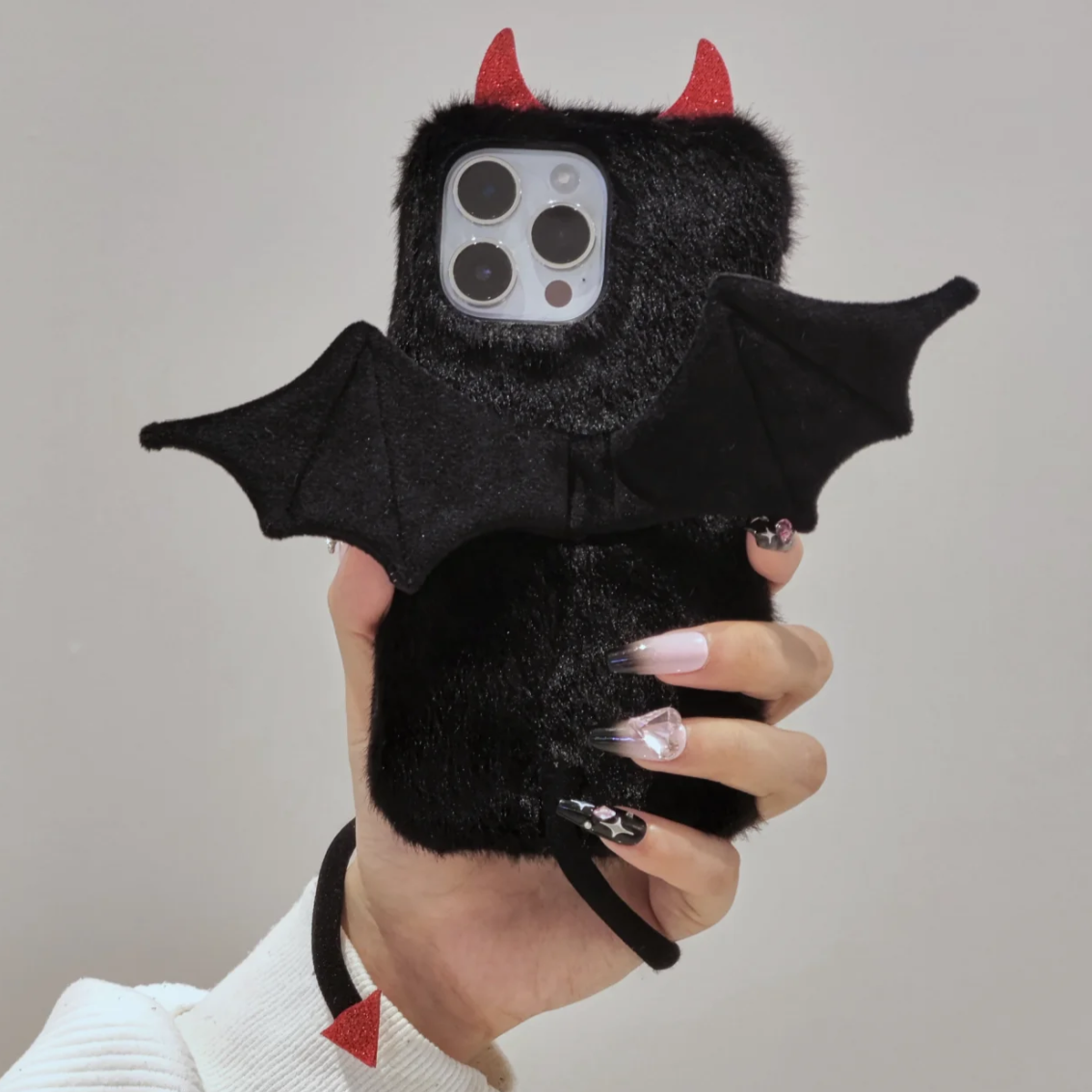 Monster phone case kawaii black apple iPhone cover protective Halloween witch cute gothic phone charm Apple iPhone case 16 15 14 13 12