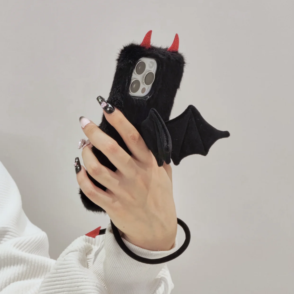 Monster phone case kawaii black apple iPhone cover protective Halloween witch cute gothic phone charm Apple iPhone case 16 15 14 13 12