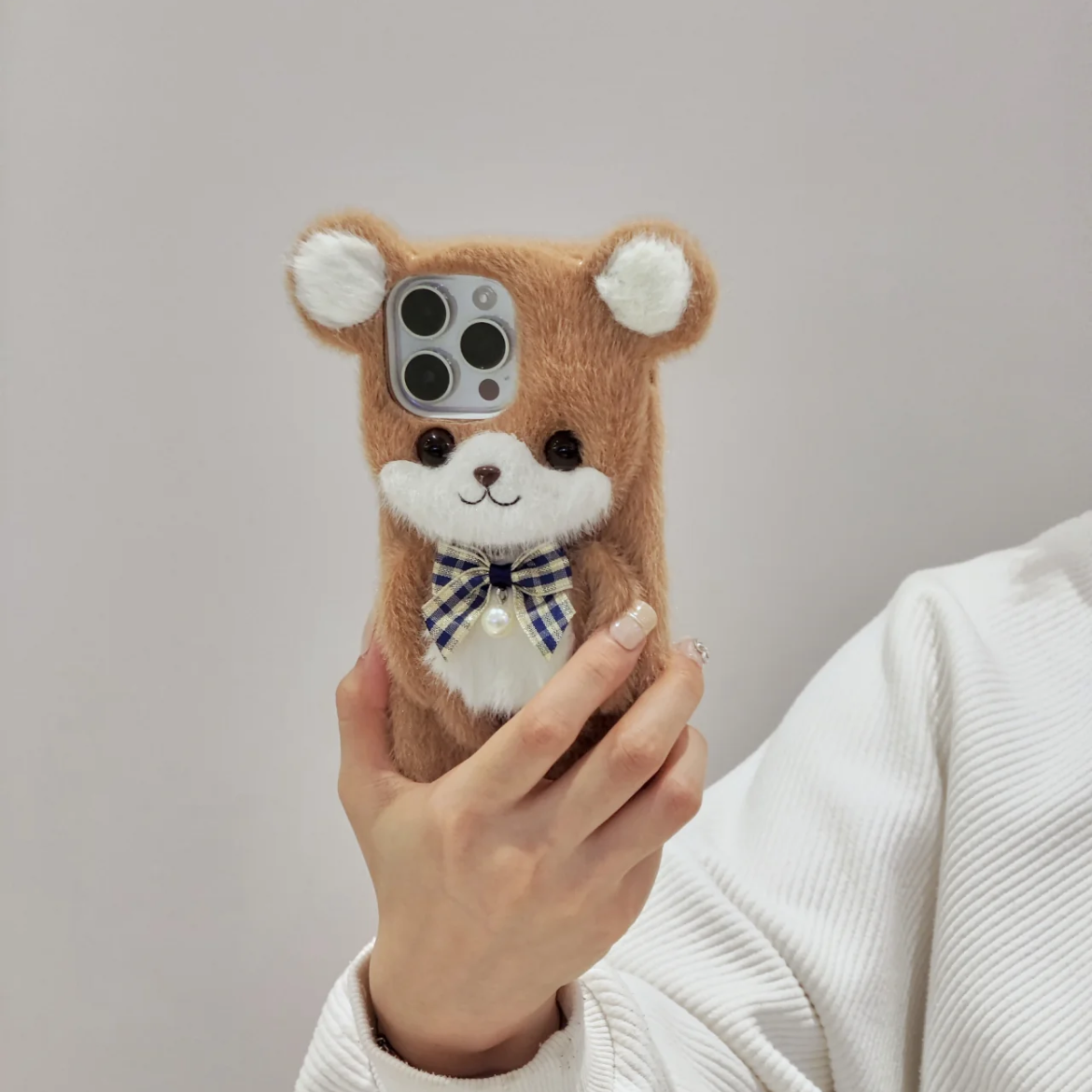 Handmade Plush Phone Case For iPhone 14 Plus 13 Pro Max 12 Mini XR 8,Pet Phone Case,Pet lovers,Fluffy Plush,Personalized Gifts,Handmade case