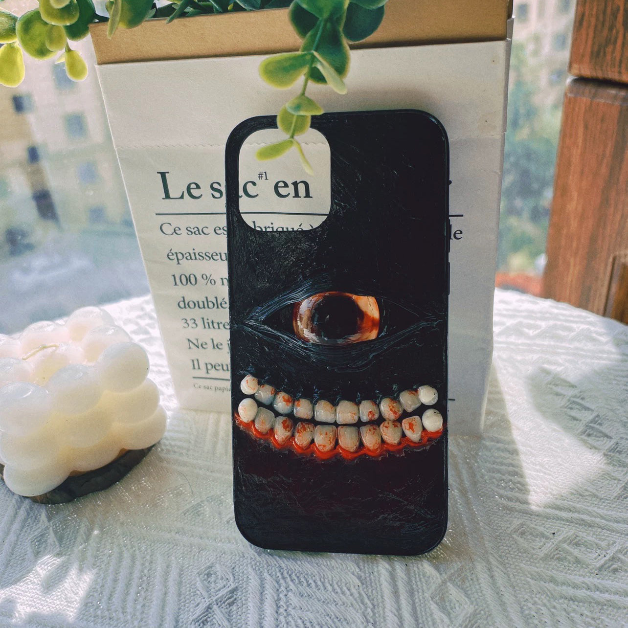 Horror Teeth Eyes Phone Case, 15 Pro Max 14 13 Mini 12 11 SE 8 Plus X XR XS iPhone Case, Samsung Galaxy Z Flip 5, Google Pixel Cas
