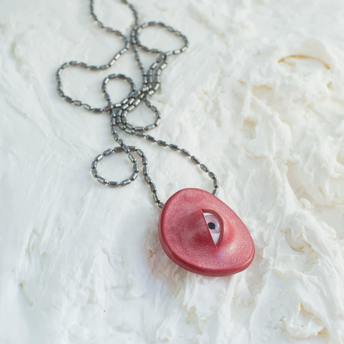 Handmade Leather Eye Necklace