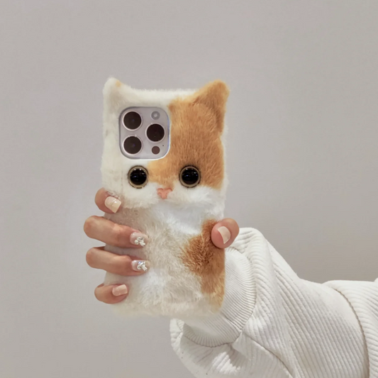 Cute Milk Cat Phone Case For iPhone 14 Plus 13 Pro Max 12 Mini XR 8,Pet Phone Case,Pet lovers,Fluffy Plush,Personalized Gifts,Handmade case