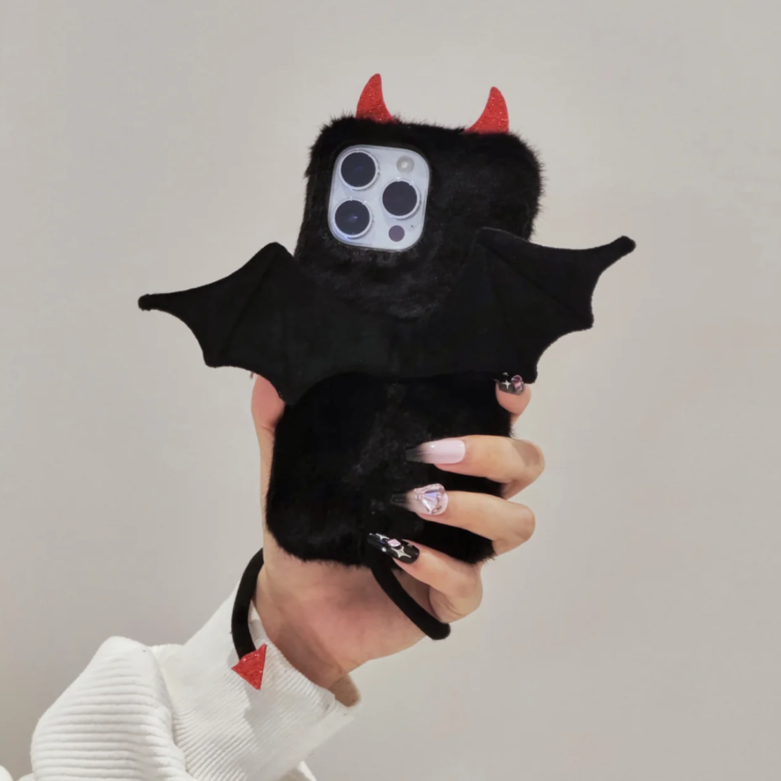 Monster phone case kawaii black apple iPhone cover protective Halloween witch cute gothic phone charm Apple iPhone case 16 15 14 13 12