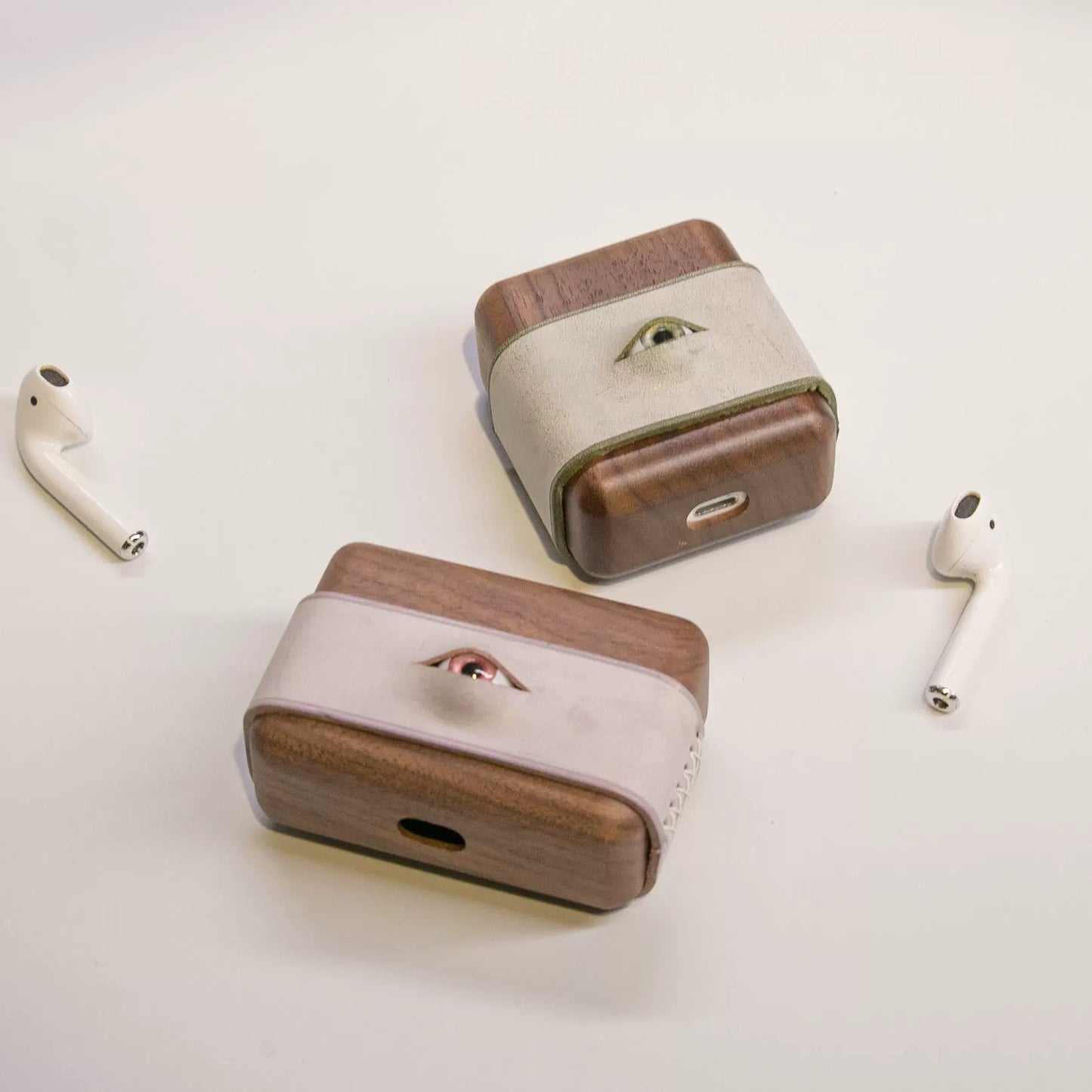 3D Leather Eye AirPods Case Cover