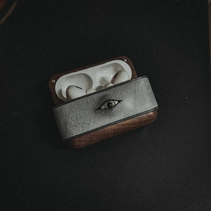 3D Leather Eye AirPods Case Cover