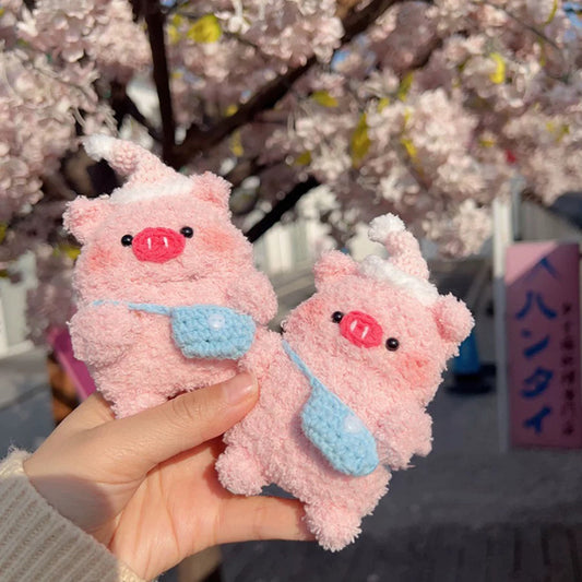 ROSY PIGGY AIRPODS Case for Gen 1| 2| 3| Pro| Pro 2, Cute Piglet AirPods Case, Fluffy Pig AirPods Case