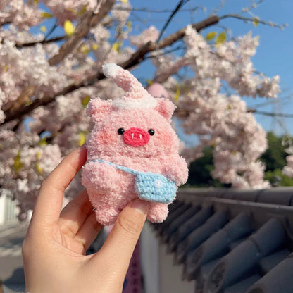 ROSY PIGGY AIRPODS Case for Gen 1| 2| 3| Pro| Pro 2, Cute Piglet AirPods Case, Fluffy Pig AirPods Case