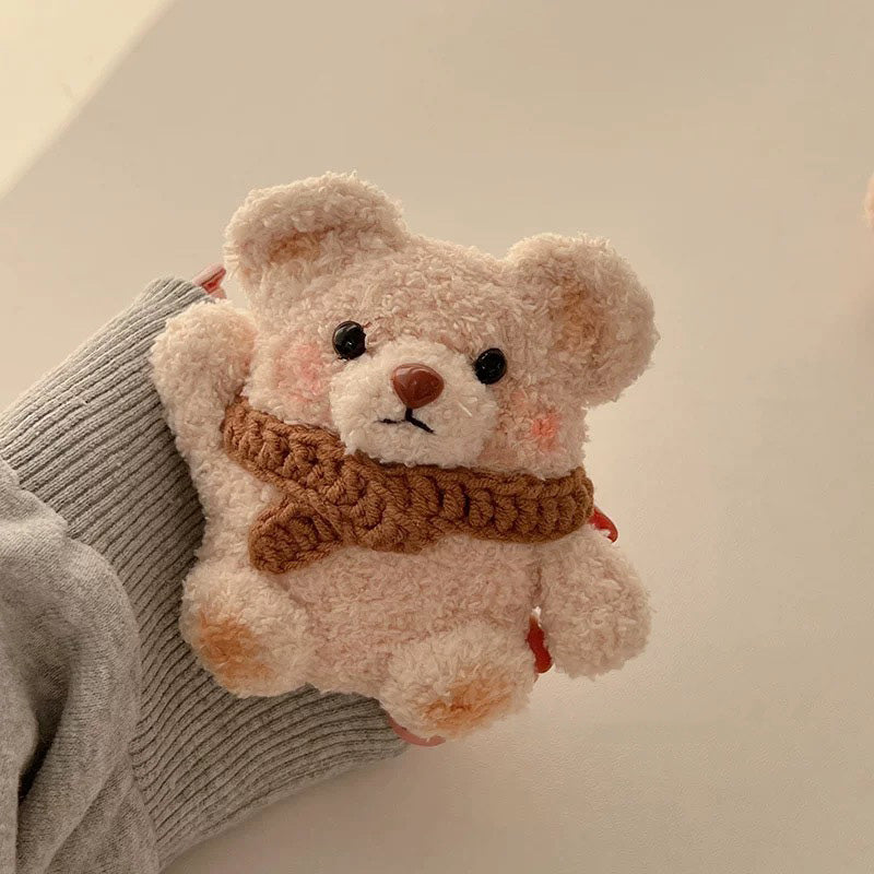 BEAR AirPods Case for AirPods 1 | 2 | 3 | Pro | Pro 2, Teddy Bear Love, Stuffed Bear, Fluffy Brown Bear AirPods Cover, Teddy Bear