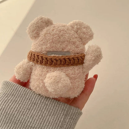 BEAR AirPods Case for AirPods 1 | 2 | 3 | Pro | Pro 2, Teddy Bear Love, Stuffed Bear, Fluffy Brown Bear AirPods Cover, Teddy Bear