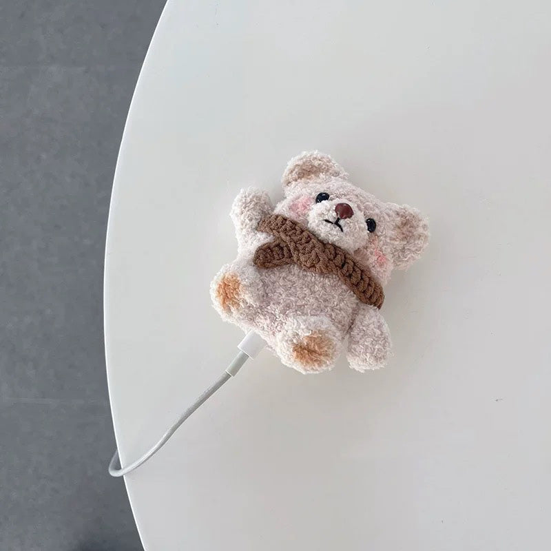 BEAR AirPods Case for AirPods 1 | 2 | 3 | Pro | Pro 2, Teddy Bear Love, Stuffed Bear, Fluffy Brown Bear AirPods Cover, Teddy Bear