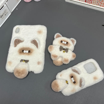 Plush Siamese Cat Phone Case, 15 Pro Max 14 13 Mini 12 11 SE 8 Plus X XR XS iPhone Case, Samsung Galaxy Z Flip 5,Google Pixel