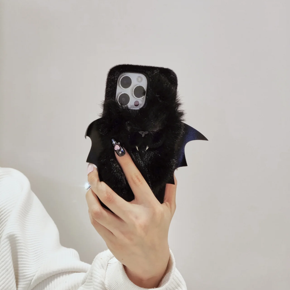 3D Plush Bat Phone Case, 15 Pro Max 14 13 Mini 12 11 SE 8 Plus X XR XS iPhone Case, Samsung, Google Pixel Case