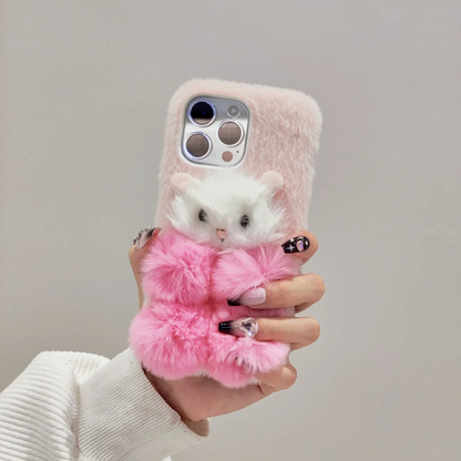 Plush Hamster Phone Case, 15 Pro Max 14 13 Mini 12 11 SE 8 Plus X XR XS iPhone Case, Samsung, Google Pixel Case