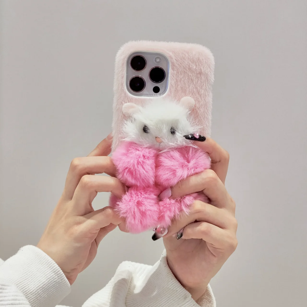 Plush Hamster Phone Case, 15 Pro Max 14 13 Mini 12 11 SE 8 Plus X XR XS iPhone Case, Samsung, Google Pixel Case