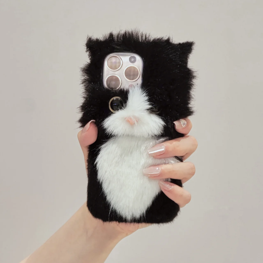 Plush Cat Phone Case For iPhone 14 Plus 13 Pro Max 12 Mini XR 8,Pet Phone Case,Pet lovers,Fluffy Plush,Personalized Gifts,Handmade case