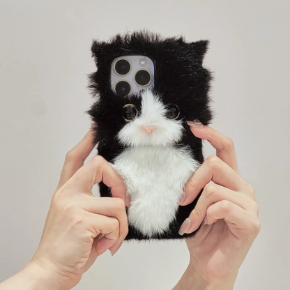 Plush Cat Phone Case For iPhone 14 Plus 13 Pro Max 12 Mini XR 8,Pet Phone Case,Pet lovers,Fluffy Plush,Personalized Gifts,Handmade case
