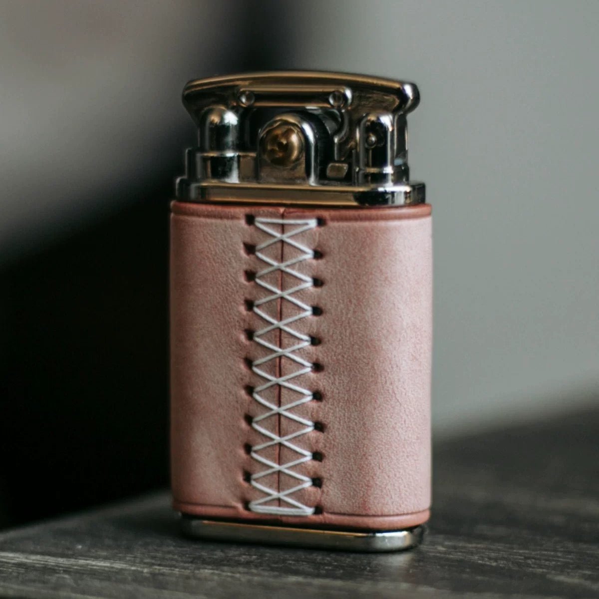 Vintage Pink Leather lighter case lighter case, classic