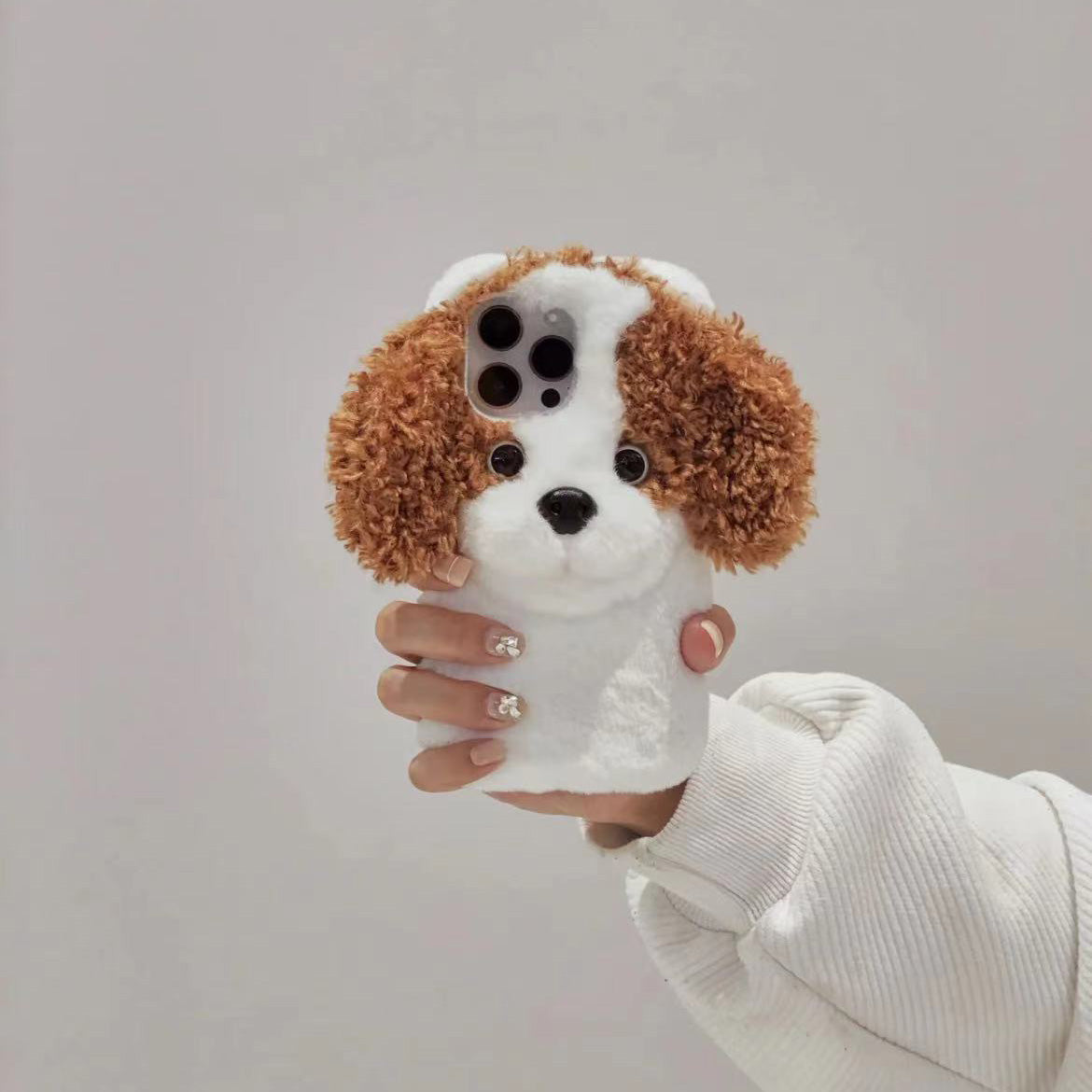 Handmade Plush Doggy Phone Case, iPhone Sony Samsung Google