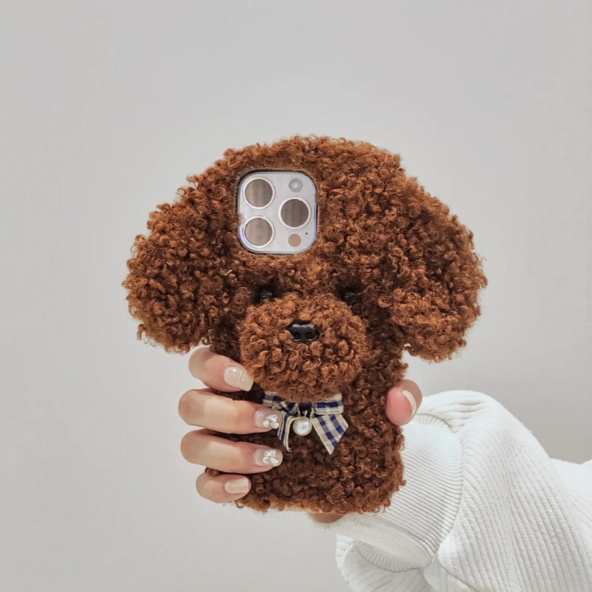 2 Colors Handmade Plush Dog Phone Case