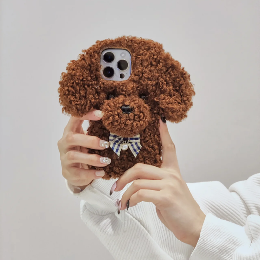 2 Colors Handmade Plush Dog Phone Case