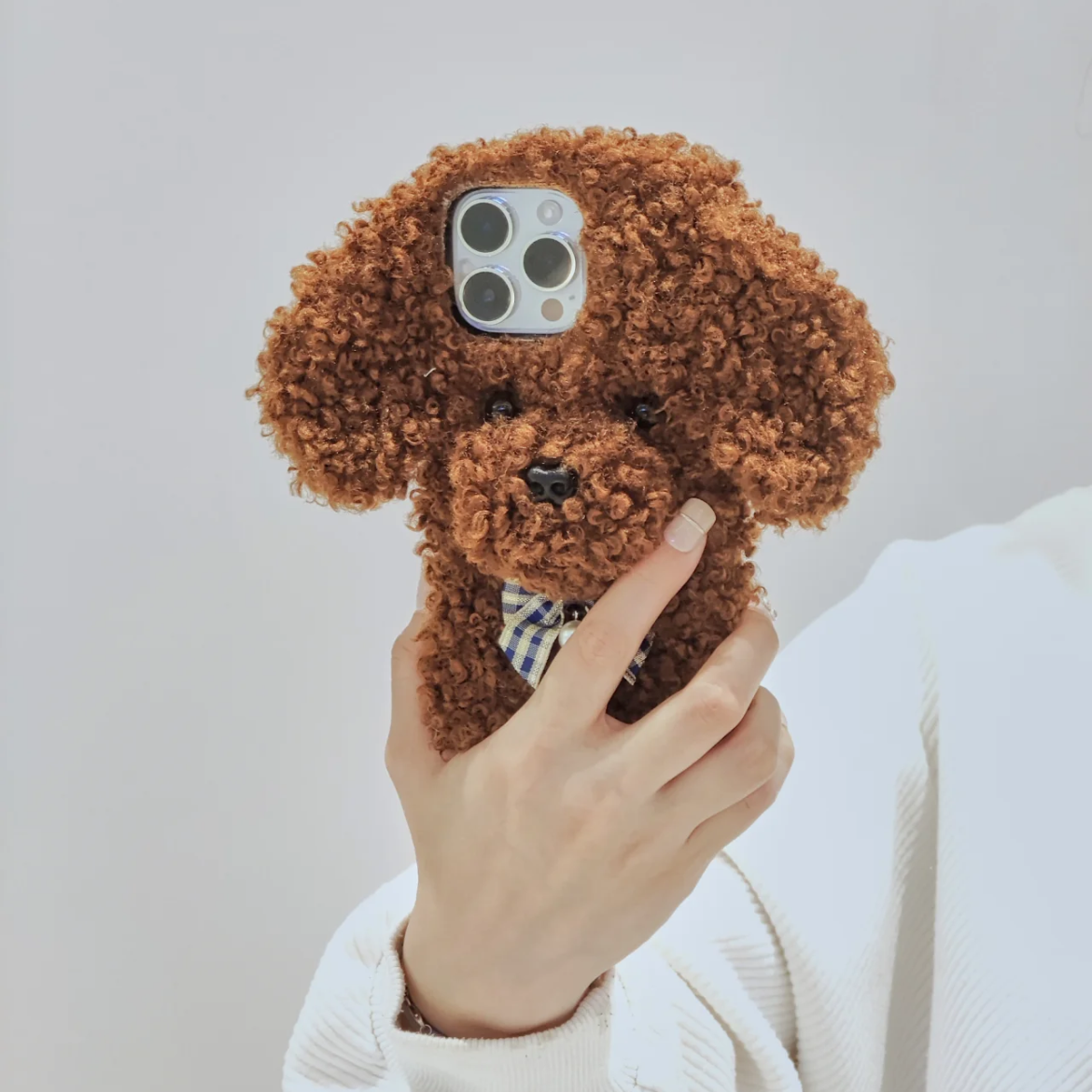 2 Colors Handmade Plush Dog Phone Case