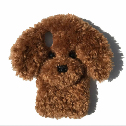 2 Colors Handmade Plush Dog Phone Case