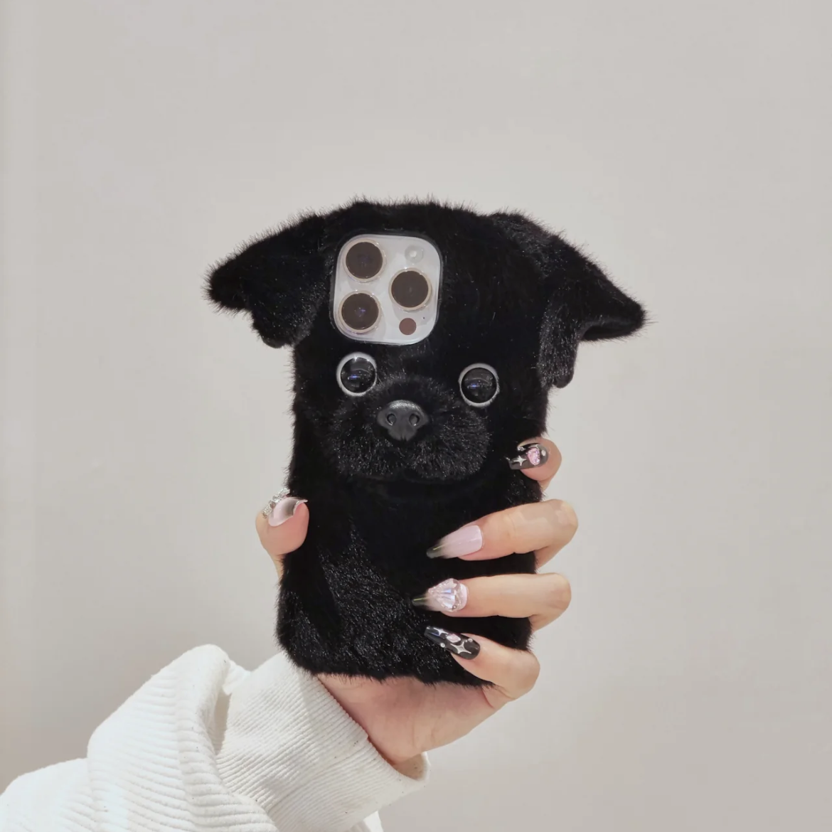 3D Black Dog Phone Case, 15 Pro Max 14 13 Mini 12 11 SE 8 Plus X XR XS iPhone Case, Samsung, Google Pixel Case