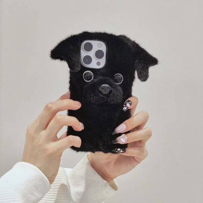 3D Black Dog Phone Case, 15 Pro Max 14 13 Mini 12 11 SE 8 Plus X XR XS iPhone Case, Samsung, Google Pixel Case