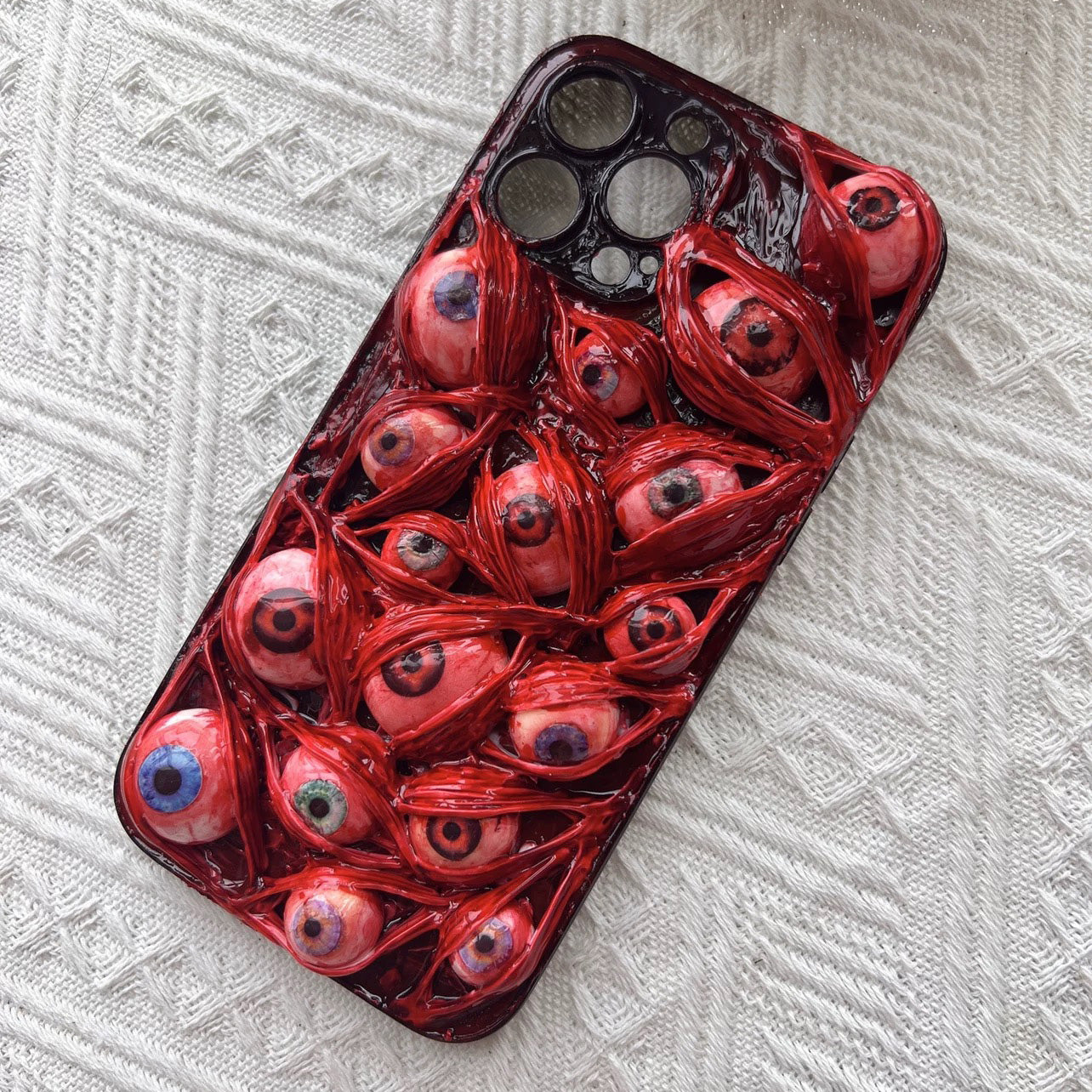 3D Eyeballs Phone Case iPhone Case,Samsung Galaxy Z Flip 5,Google Pixel Case, Handmade Case