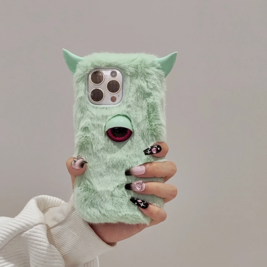 Plush Monster Phone Case For iPhone 14 Plus 13 Pro Max 12 Mini XR 7 8,Pet Phone Case,Pet lovers,Fluffy Plush,Personalized Gifts