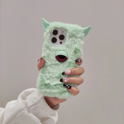 Plush Monster Phone Case For iPhone 14 Plus 13 Pro Max 12 Mini XR 7 8,Pet Phone Case,Pet lovers,Fluffy Plush,Personalized Gifts