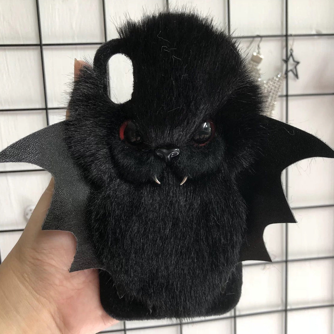 3D Plush Bat Phone Case, 15 Pro Max 14 13 Mini 12 11 SE 8 Plus X XR XS iPhone Case, Samsung, Google Pixel Case