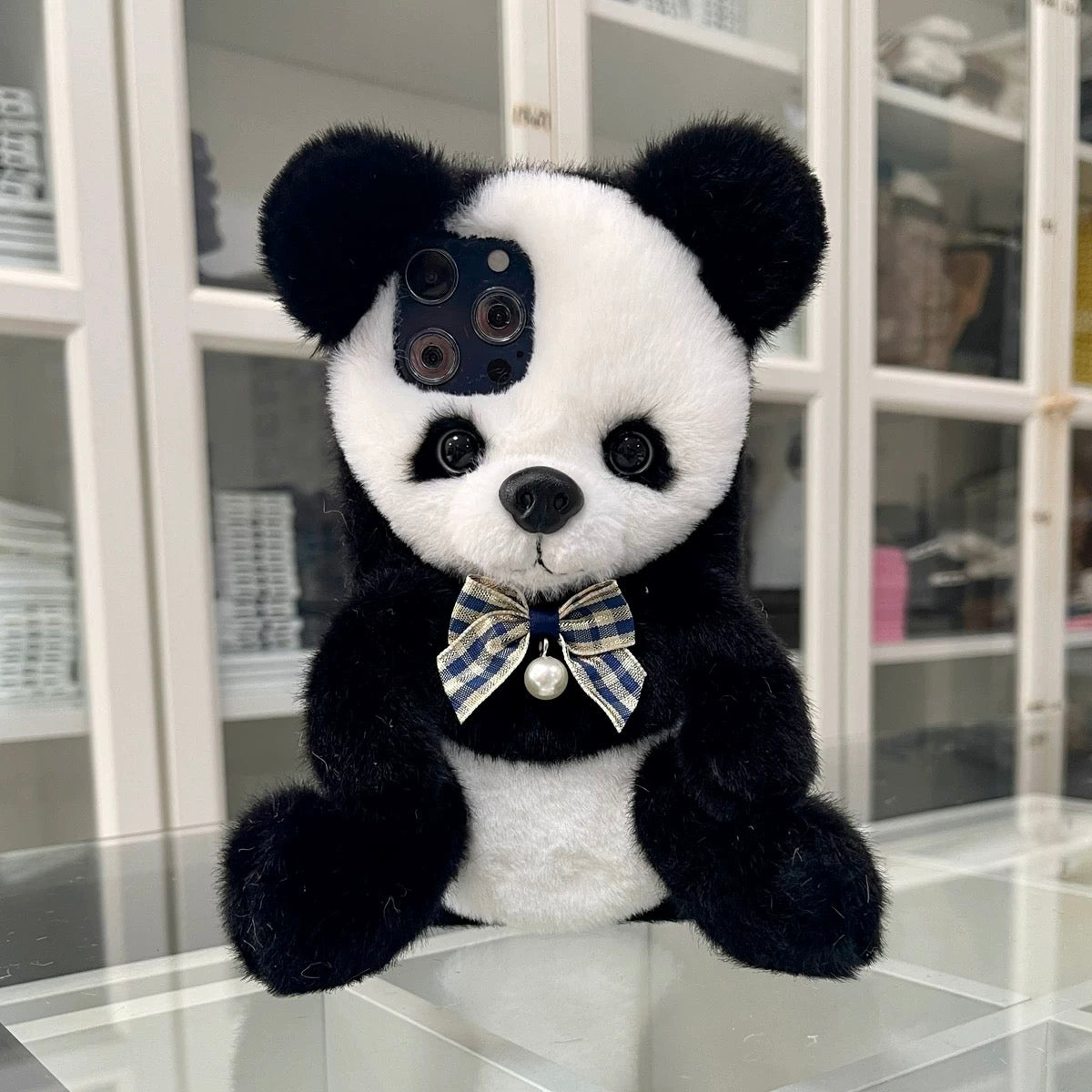 Panda Phone Case For iPhone 14 Plus 13 Pro Max 12 Mini XR 7 8,Pet Phone Case,Pet lovers,Fluffy Plush,Personalized Gifts