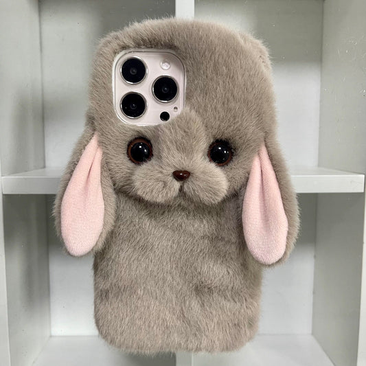 Cute Bunny Phone Case For iPhone 14 Plus 13 Pro Max 12 Mini XR 7 8,Pet Phone Case,Pet lovers,Fluffy Plush,Personalized Gifts