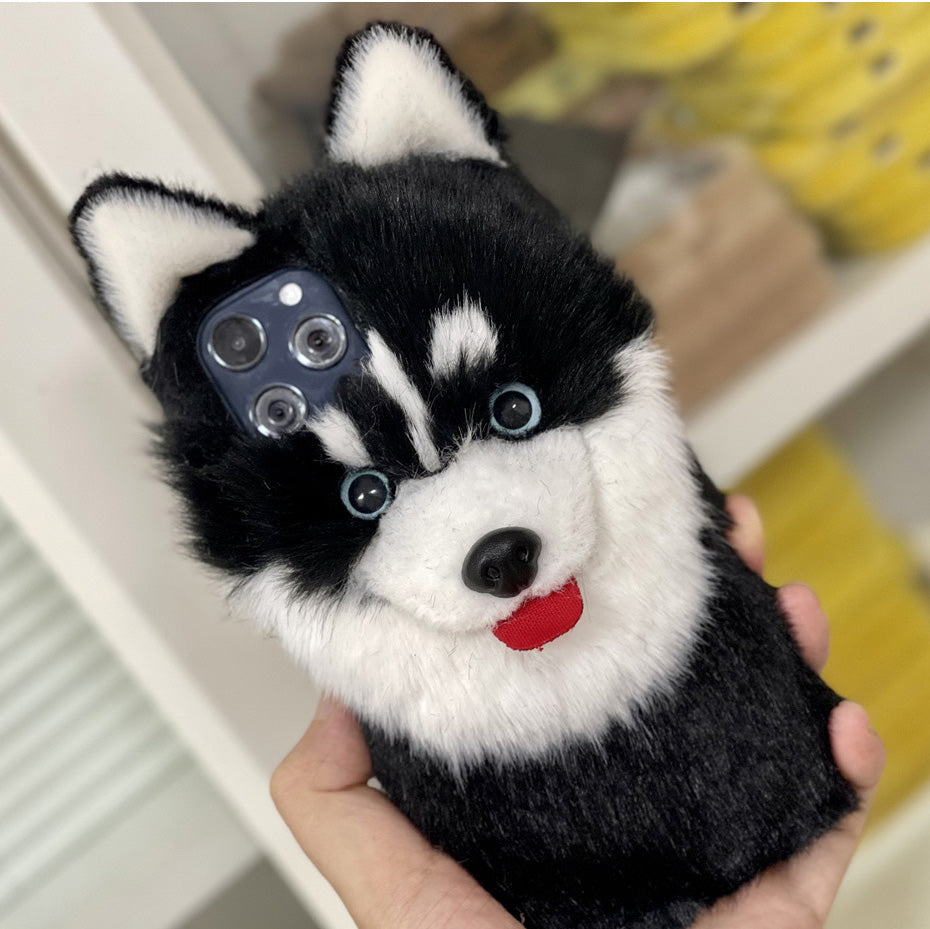 Sled Dog Phone Case For iPhone 14 Plus 13 Pro Max 12 Mini XR 7 8,Pet Phone Case,Pet lovers,Fluffy Plush,Personalized Gifts