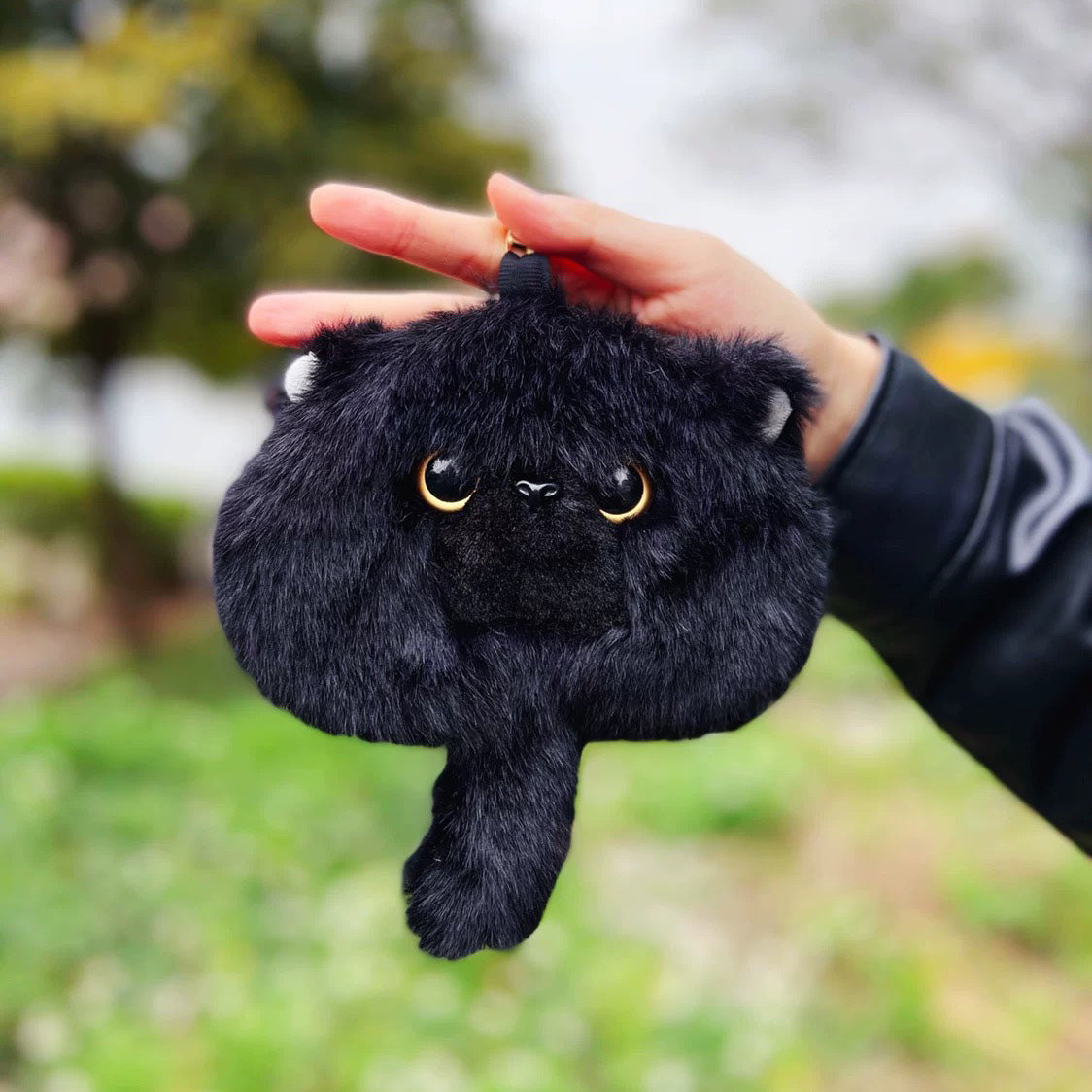 Handmade Plush Little Black Cat Wallet, Plush Toy, Plush Pendant, Kitty Plush, Birthday Gifts for Girls