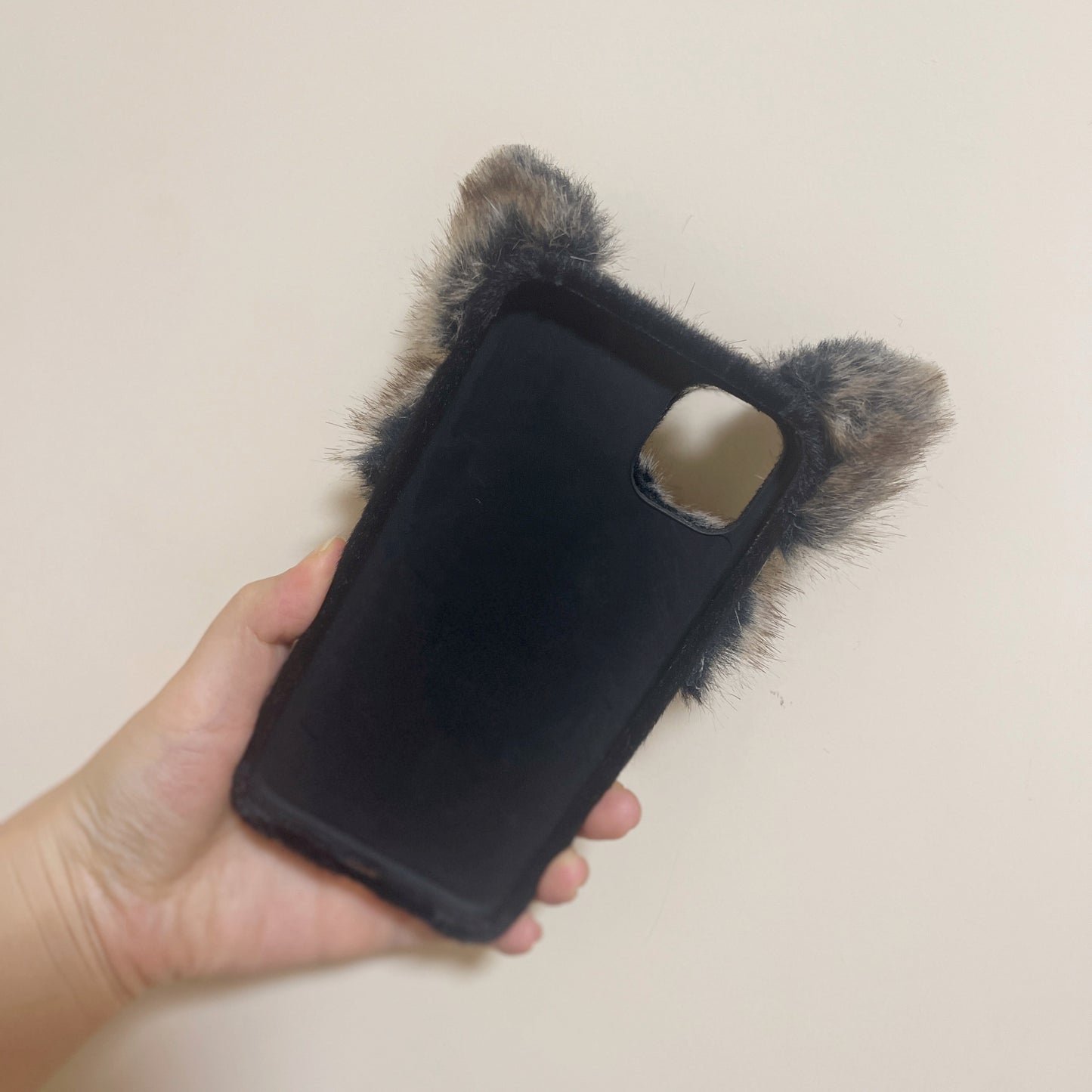 Handmade Lovely Raccoon Fur Phone Case,For iPhone15 14 Plus 13 ProMax 12Mini,Personalized Gifts,Procyon lotor,Christmas gift,Pet Phone case