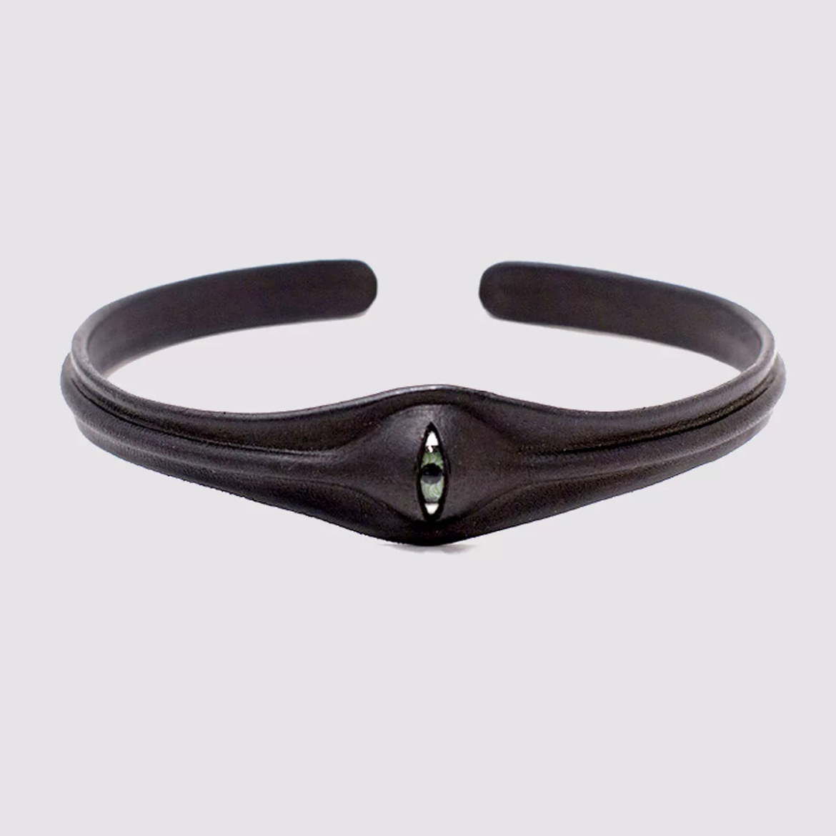 Leather eyes Choker, Handmade Collar Bracelet