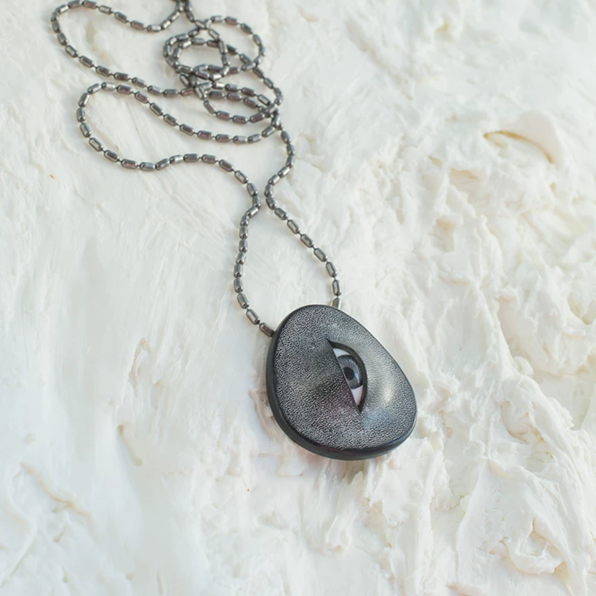 Handmade Leather Eye Necklace