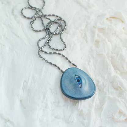 Handmade Leather Eye Necklace