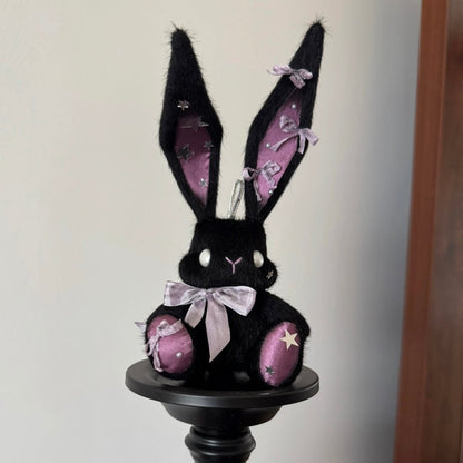 Black Plush Bunny,Plush Keychain, Plush Toy, Personalized Gifts