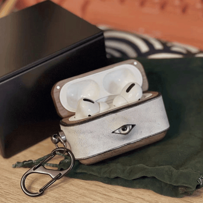 3D Leather Eye AirPods Case Cover