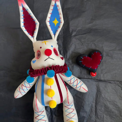 Clown Rabbit Plush Doll, Kawaii Bunny Plush, Birthday GiftsPersonalized Gifts, 18cm