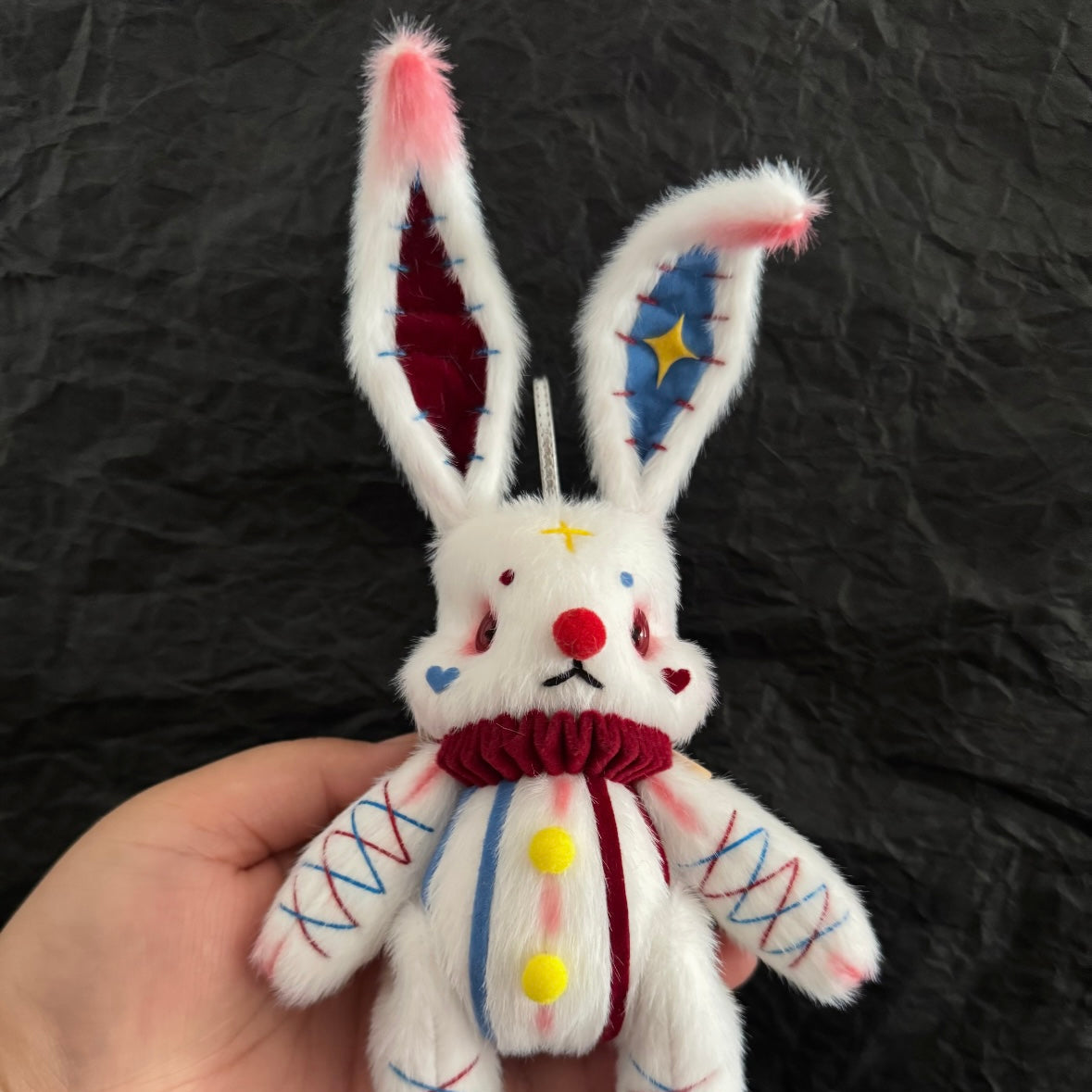 Clown Rabbit Plush Doll, Kawaii Bunny Plush, Birthday GiftsPersonalized Gifts, 18cm
