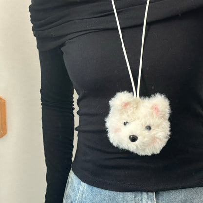 2 Colors DOG Plush Earphone Headphone Case