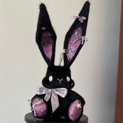 Black Plush Bunny,Plush Keychain, Plush Toy, Personalized Gifts