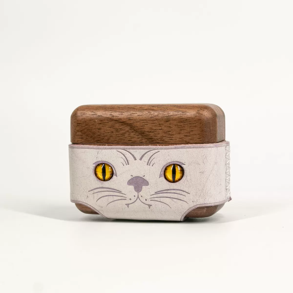 Personalised Leather Cat Airpod Case, Custom Name Airpods Pro Case,Unique Gift,Birthday Gifts,Anniversary Gifts